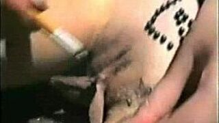 Связанная рабыня наказана горящей сигаретой - порно видео