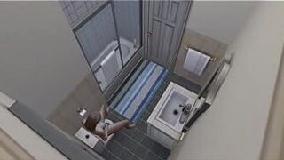 Я шпионю, как мой сосед мастурбирует в ванной - порно видео